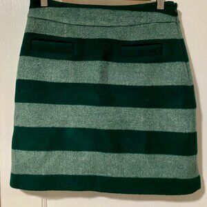 Kate Spade Green Striped Wool Skirt